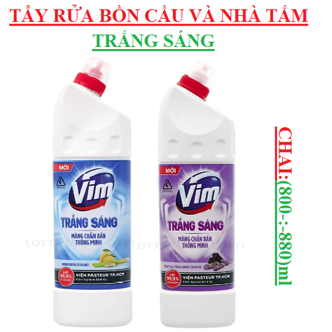 Gel tẩy rửa bồn cầu và nhà tắm trắng sáng chai (800-:-900)ml