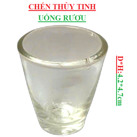 Ly- chén thủy tinh uống rượu lotus glass D*H(4.2*4.7)cm