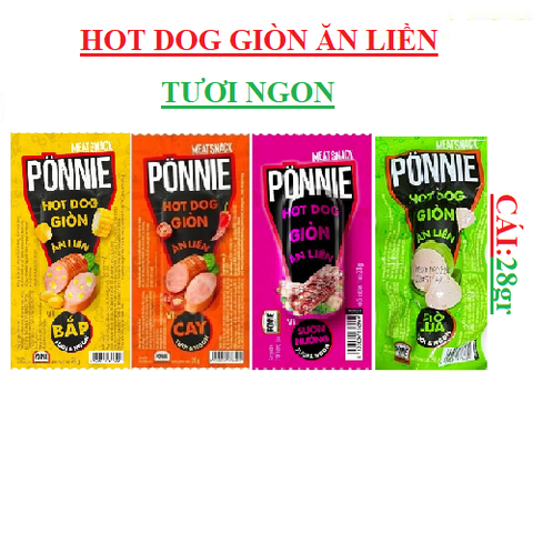 Xúc xích hotdog giòn tươi ngon ăn liền ponnie cái (22-:-32)gr