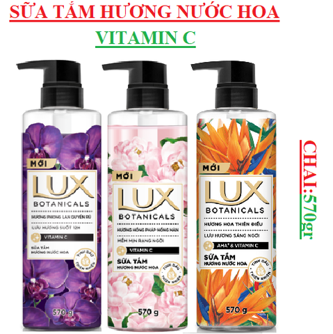sữa tắm nước hoa lux chai (540-:-600)ml