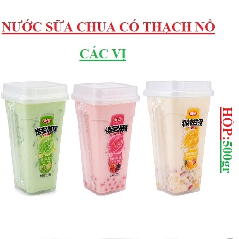 nước sữa chua có thạch nổ weibao hộp 500gr