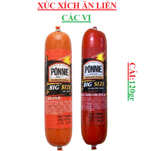 Xúc xích tiệt trùng big size ponnie cây (90-:-120)gr