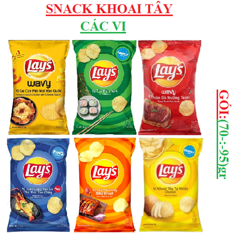 Bánh snack bimbim Khoai Tây Lay's (70gr-:-95gr)