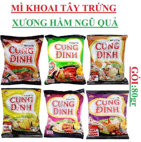 Mì tôm Cung đình gói 80g các vị