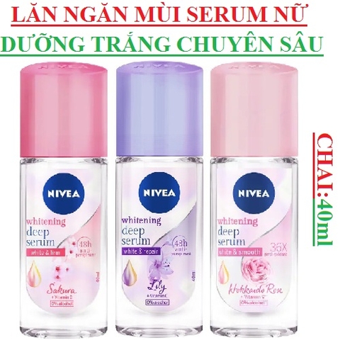 Lăn ngăn mùi serum Nivea dưỡng trắng chuyên sâu whitening deep serum chai 40ml