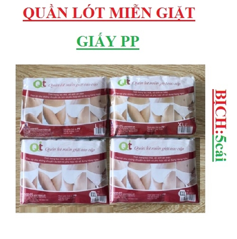 Quần lót dùng 1 lần giấy PP QT bịch 5 cái, M,L,XL,XXL