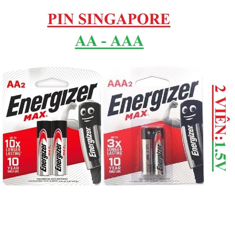 Pin tiểu (Pin 2A), pin đũa (pin 3A) Energizer