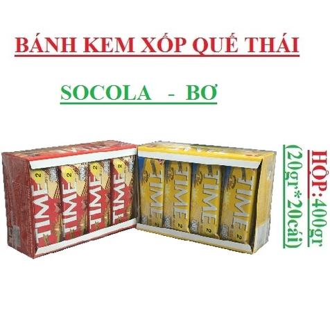 Bánh xốp thái Time flavour cream filled wafers hộp 400gr