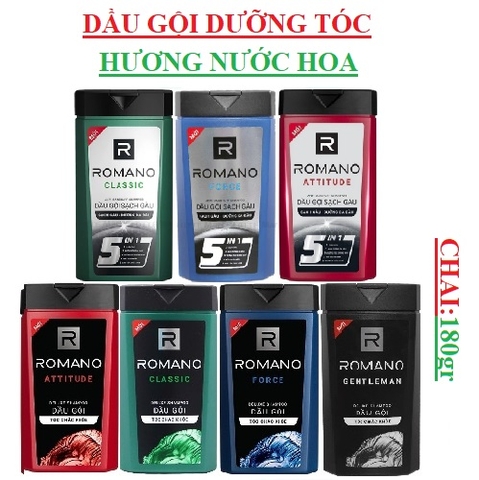 Dầu gội hương nước hoa Romano  chai 180gr