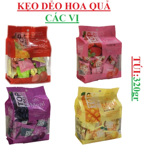 Kẹo hoa quả dẻo fruit juice soft sweets Cooyw Top fruit túi 320gr
