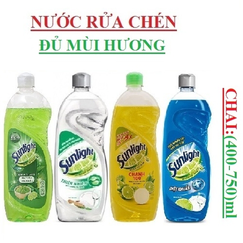 Nước rửa chén bát sunlight chai (400-750)ml