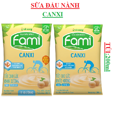 Sữa đậu nành Fami canxi Vinasoy túi 200ml
