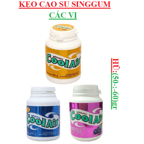 Kẹo cao su singgum coolair  hũ nhựa (50-:-60)gr