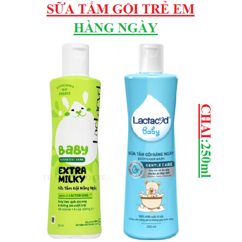 Sữa tắm gội em bé Lactacyd chai 250ml