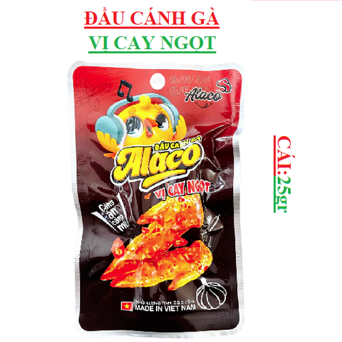 Đầu cánh gà vị cay ngọt Alaco cái 25gr