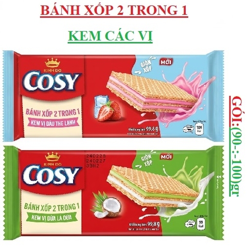 Bánh xốp 2 trong 1 cosy kinh đô gói (90-:-100)gr
