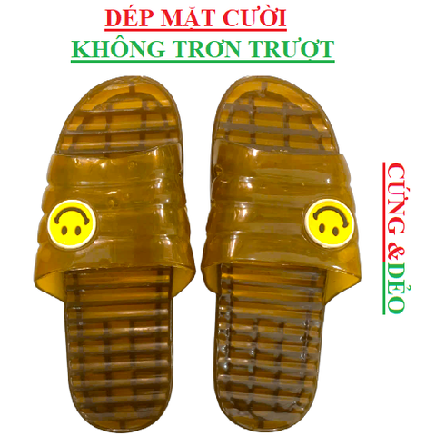 Dép mặt cười lớn nhựa trong suốt dẻo các mầu size to (>=38)
