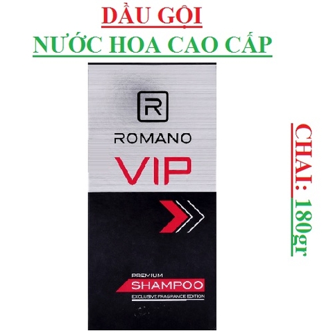 Dầu gội nam nước hoa cao cấp romano VIP chai 180gr