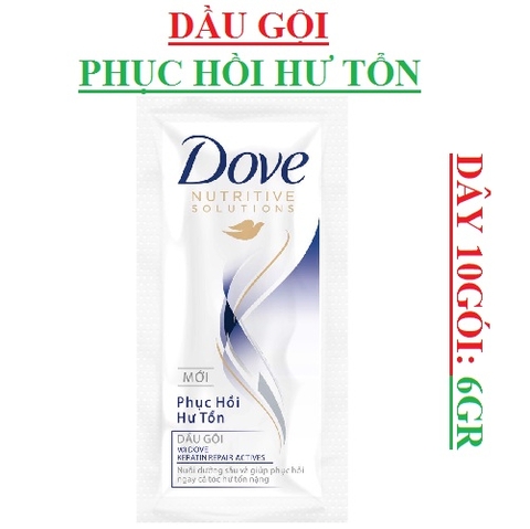 Dầu gội phục hồi hư tổn Dove dây gói (5-:-7)gr