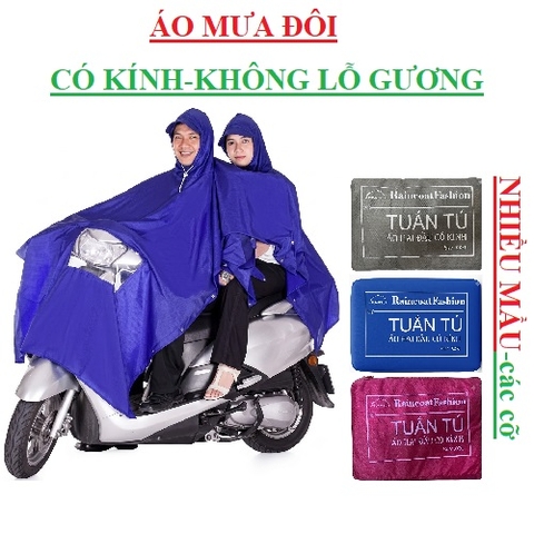 Áo mưa đôi cánh dơi có kính không lỗ gương Tuấn Tú
