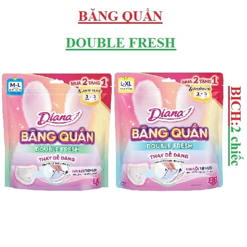 Băng quần hai lõi tiện lợi Double fresh comfy girl diana 2 chiếc size M-L, L-XL