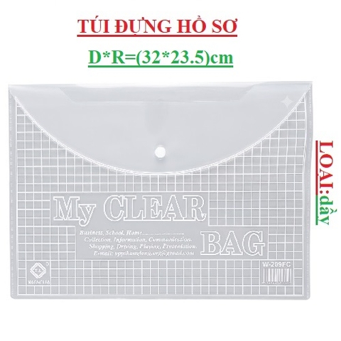 Túi Clear đựng giấy tờ size nhỏ D*R (320*235)mm