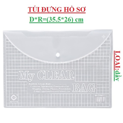 Túi Clear đựng giấy tờ size lớn D*R (35.5*26)cm