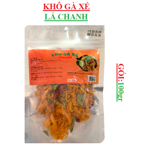 Khô gà  xé cay lá chanh Vinachi Minh huy gói 100gr