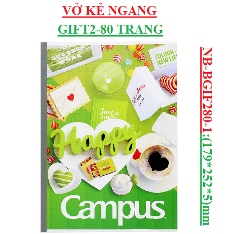 Vở kẻ ngang 80 trang gift2 campus NB-BGIF280-1