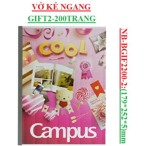Vở kẻ ngang 200 trang GIF2 Campus NB-BGIF2200-2