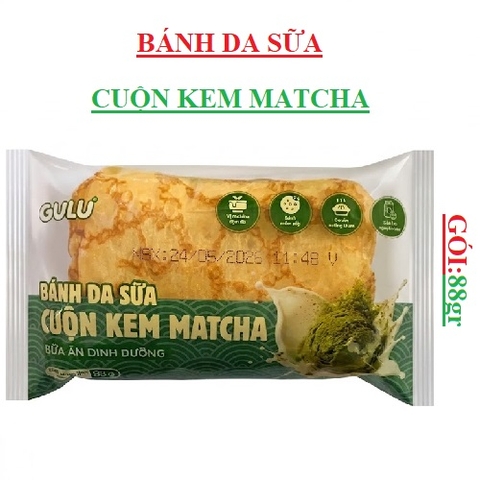 Bánh da sữa cuộn kem Matcha gulu cái (80-:-90)gr