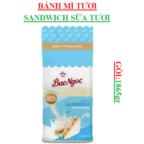 Bánh mì tươi sandwich bảo ngọc gói 185g