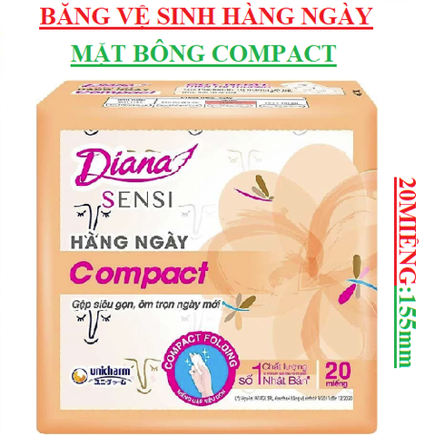 Băng vệ sinh Diana sensi hàng ngày compact 20m
