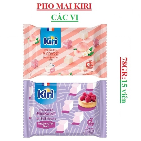 Phô mai Kiri viên vuông minisweet gói 15 viên