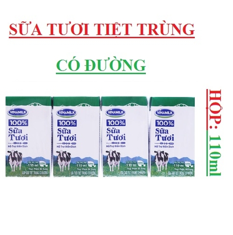 Sữa tươi tiệt trùng vinamilk hộp 110ml (đàn bò bé)