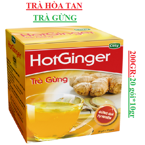 Trà  hòa tan gừng Hot Ginger  Cozy hộp 200gr (20 gói *10gr)