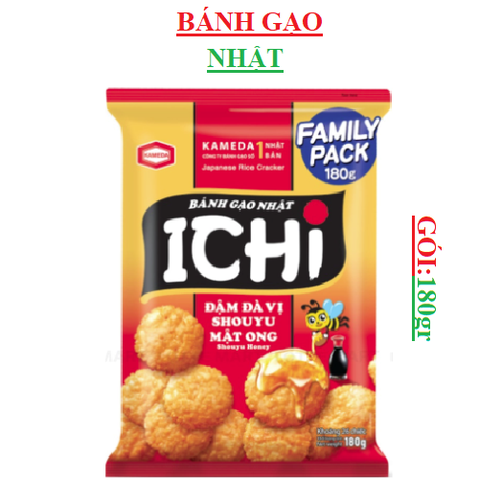 Bánh gạo Nhật ICHI mật ong gói 25P (170-:-190)gr