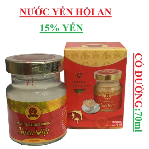 Nước  yến Hội An có đường (15% yến) 70ml