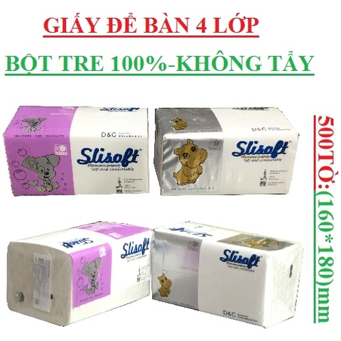 Giấy  bột tre siêu mềm mịn slisoft tissues doctor care  bịch 500 tờ 4 lớp