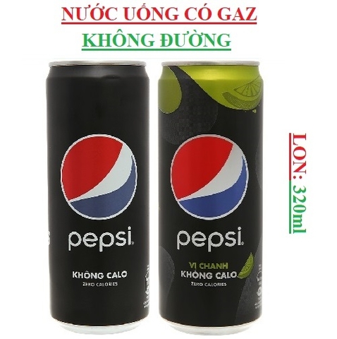 Nước uống có gaz pepsi không calo lon (320-:-350)ml