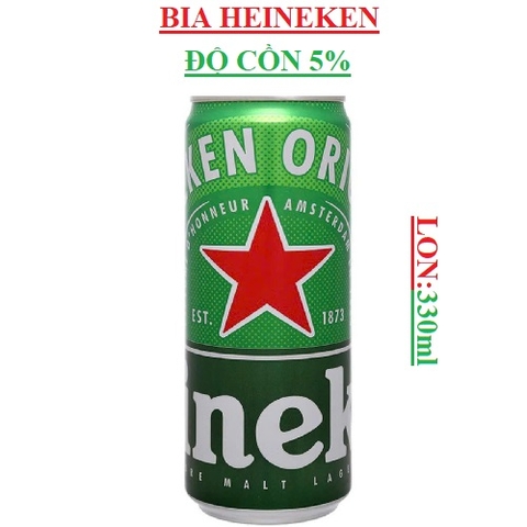 Bia lon heineken original lon 330ml