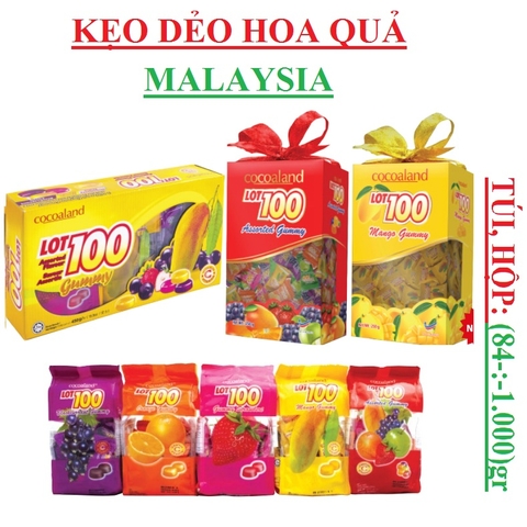 Kẹo dẻo lot100 gummy Malaysia