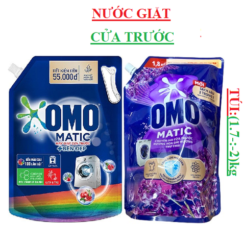 Nước giặt cửa trước Omo túi (1.6-:-2.0)kg