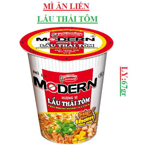 Mì ăn liền lẩu thái tôm modern ly