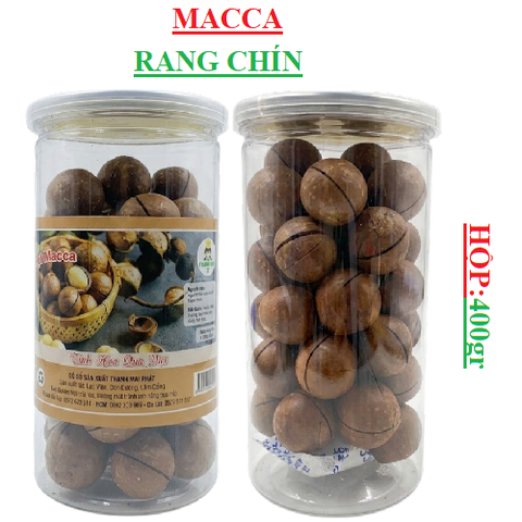 Hạt macca nguyên vỏ Thanh mai phát hộp trụ 400gr