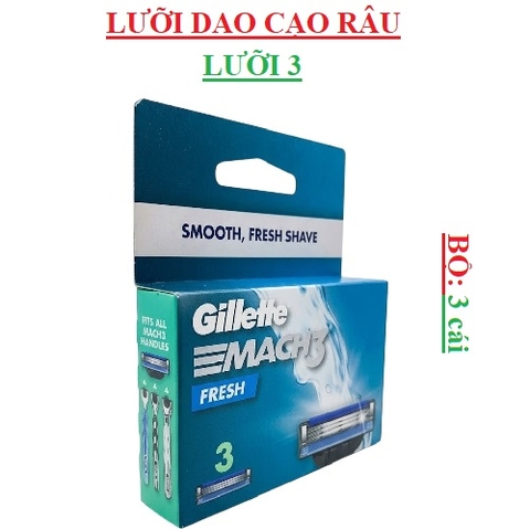 Lưỡi dao cạo râu 3 lưỡi Gillette hộp 3 cái
