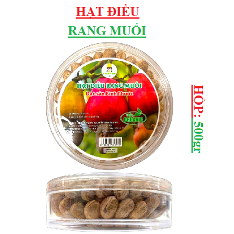 Hạt điều rang muối Bình phước Thanh Mai Phát hộp tròn 500gr