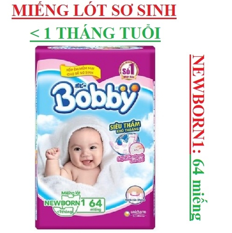 Miếng lót cho trẻ dưới 1 tháng tuổi Newborn 1 bịch 64 miếng