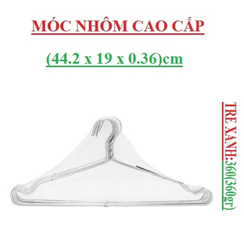 Móc nhôm phơi quần áo 360 (360gr)/10cái (tre xanh)