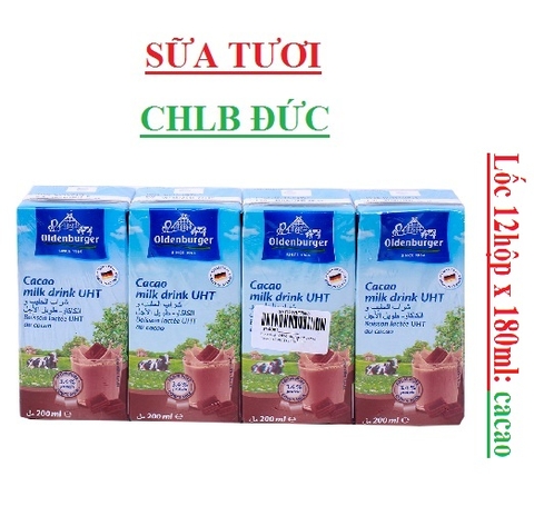 Sữa tươi Đức oldenburger 3.5%   200ml Cacao, dâu, nguyên kem, chuối